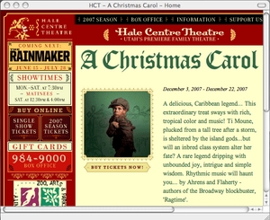 Screenshot of the description of 'A Christmas Carol' at halecentertheatre.org