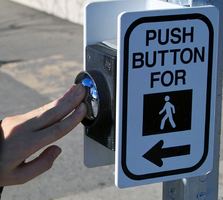 Push button to cross